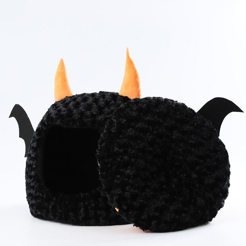 Cozy Halloween Devil Den Pet Bed