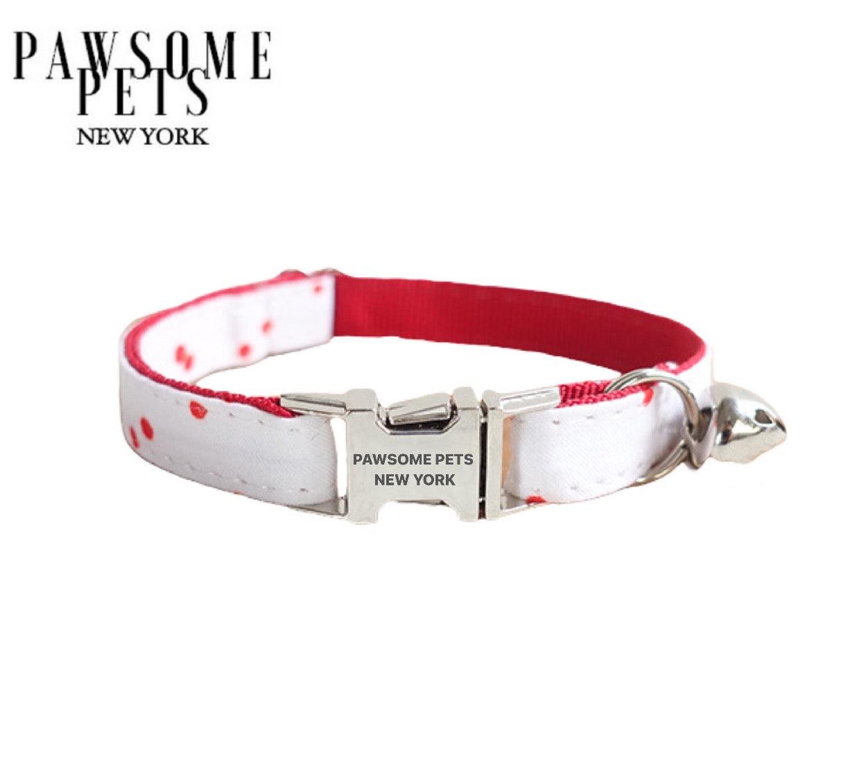 SMALL SIZE DOG & CAT COLLAR - RED SPOT