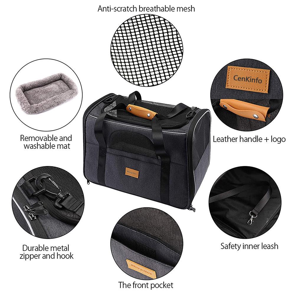Foldable Portable Pet Carrier Bag - Comfortable Travel Solution For Cats And Dogs