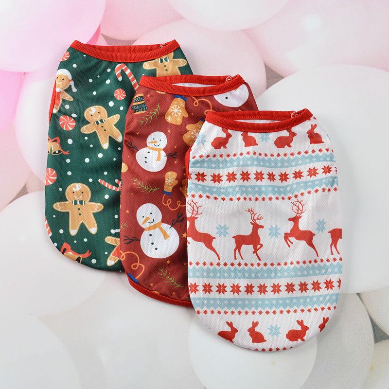 Festive Holiday Pet Vest - Christmas Cartoon Dog Clothes-4