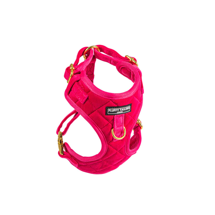 Pretty in Pink Collection- Dog Harness, Collar, Bow Tie, Lead and Poop Bag Holder by Fluffy Tailers