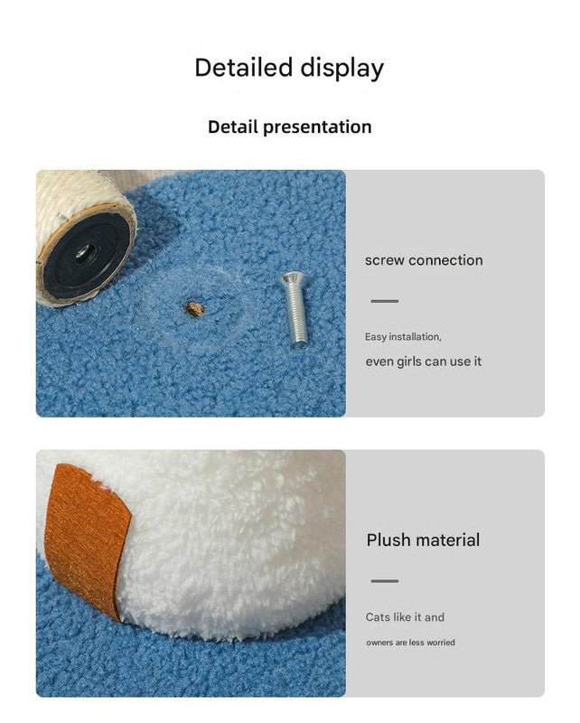 NNEDSZ Blue Durable Mushroom Cat Scratching Post - Anti-Slip, No Debris Cat Scratch Pad with Sofa Protection for Small Cats