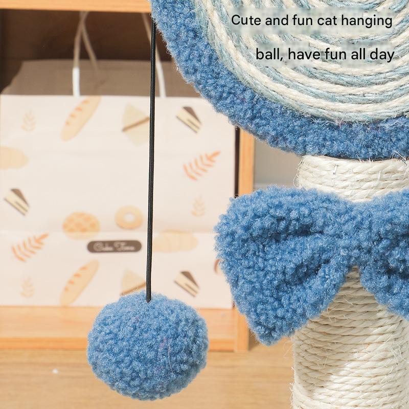 NNEDSZ Blue Durable Mushroom Cat Scratching Post - Anti-Slip, No Debris Cat Scratch Pad with Sofa Protection for Small Cats