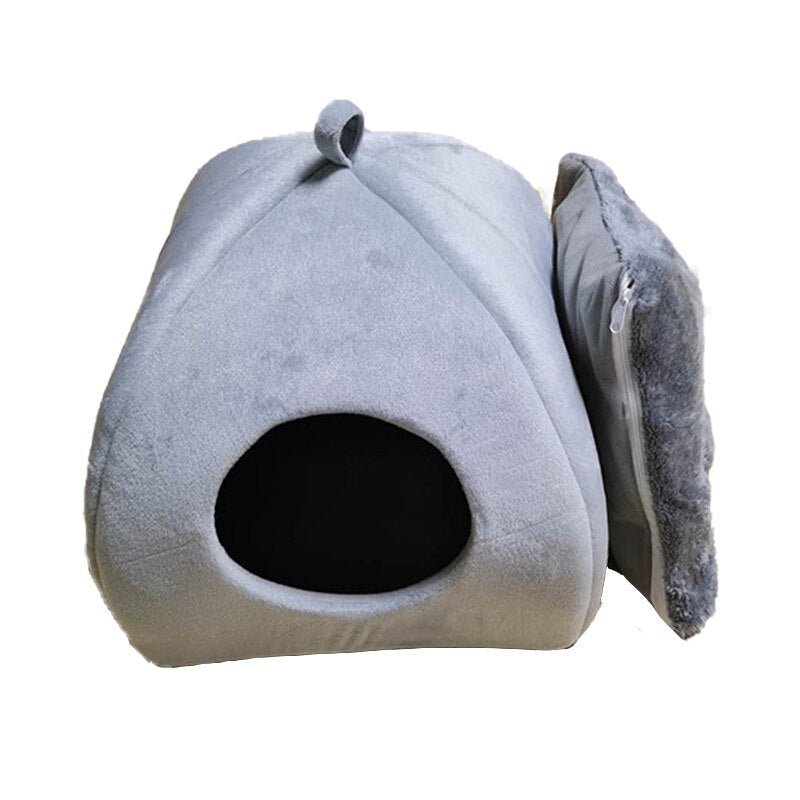 Cat House Nest Warm Mat For Small Dogs Cats Soft Tent Cave Winter Cat Bed Cushion Cartoon Puppy Kennel Pet Sleeping Beds House