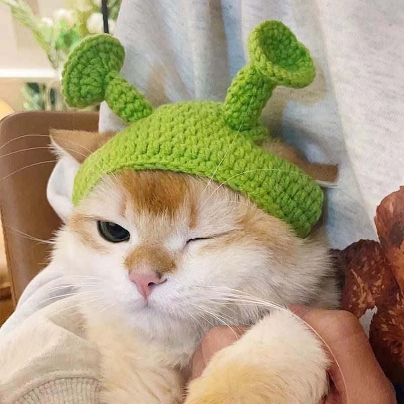 Cozy Knitted Pet Headgear - Handcrafted Cat And Dog Hat
