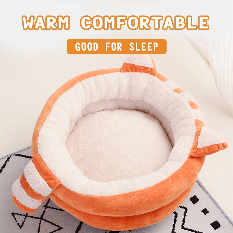 Cute Cat Bed House Warm Pet Kitten Mat Warm Basket for Cats Dogs Indoor Sleepping Bag Dog Kennel Nest Puppy Cushion Pet Supplies