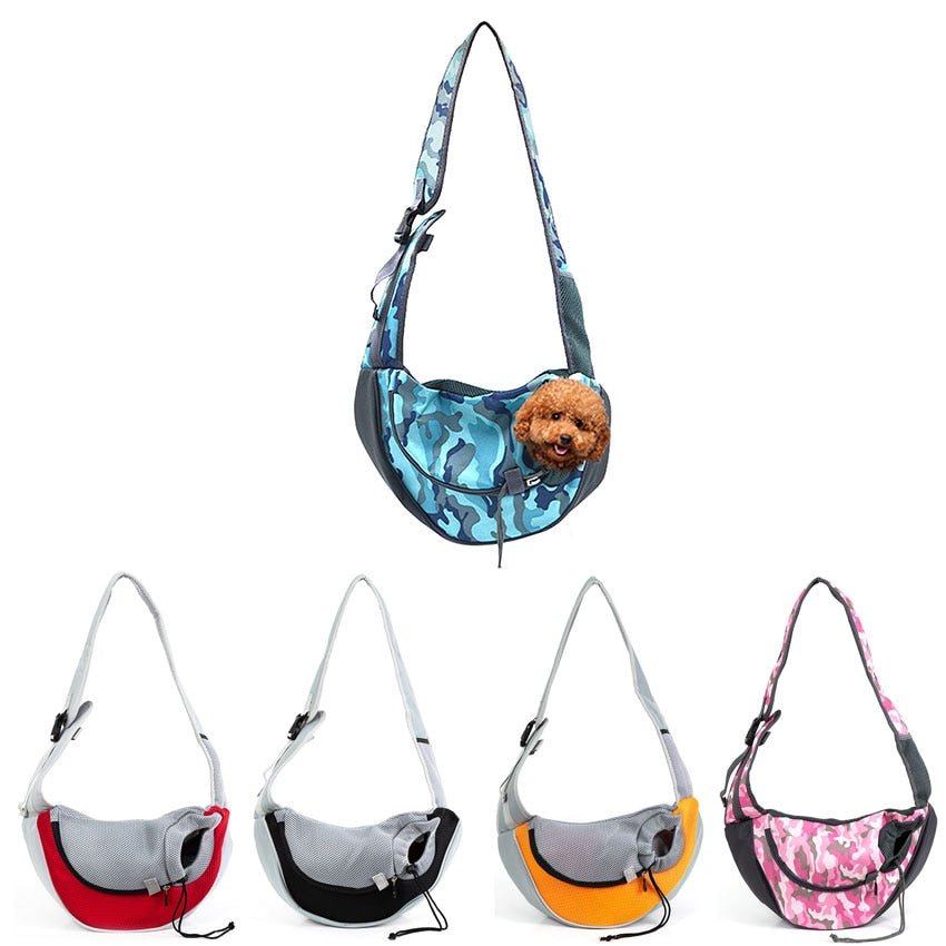 Dog Carrier Bag Breathable Mesh Pet Backbag Outdoor Travel Handbag Oxford Single Shoulder Bag for Dogs Cats Pet Carring Supplies