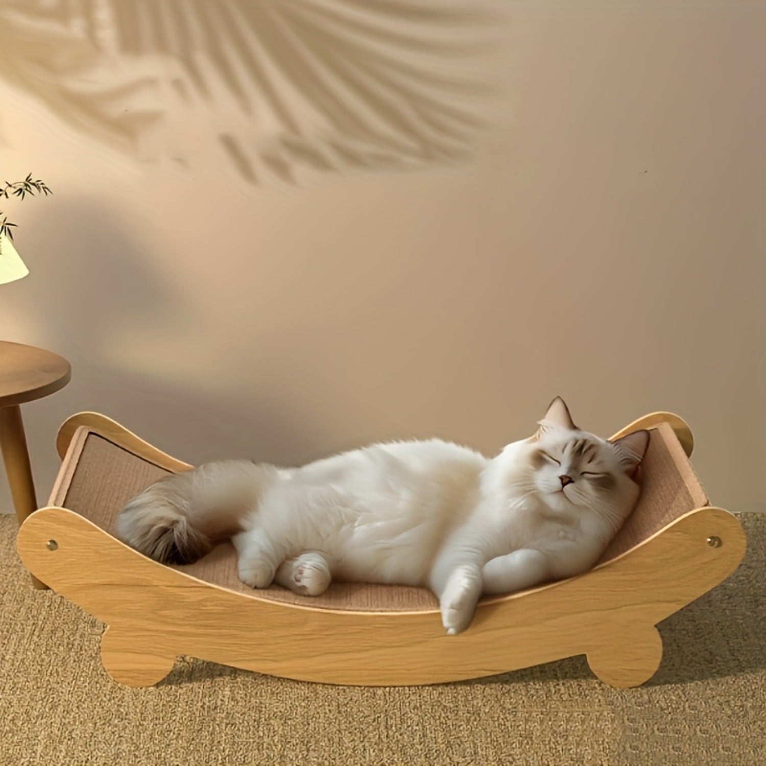 NNETM Space-Saving Wooden Cat Scratcher Tower for Cats