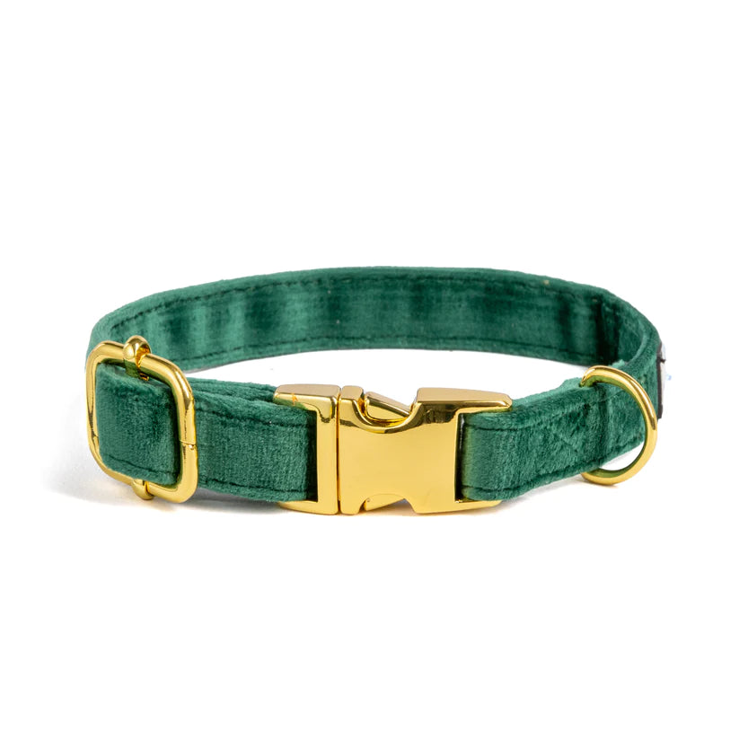 Emerald Green Collection - Dog Harness, Collar, Bow Tie, Lead and Poop Bag Holder by Fluffy Tailers