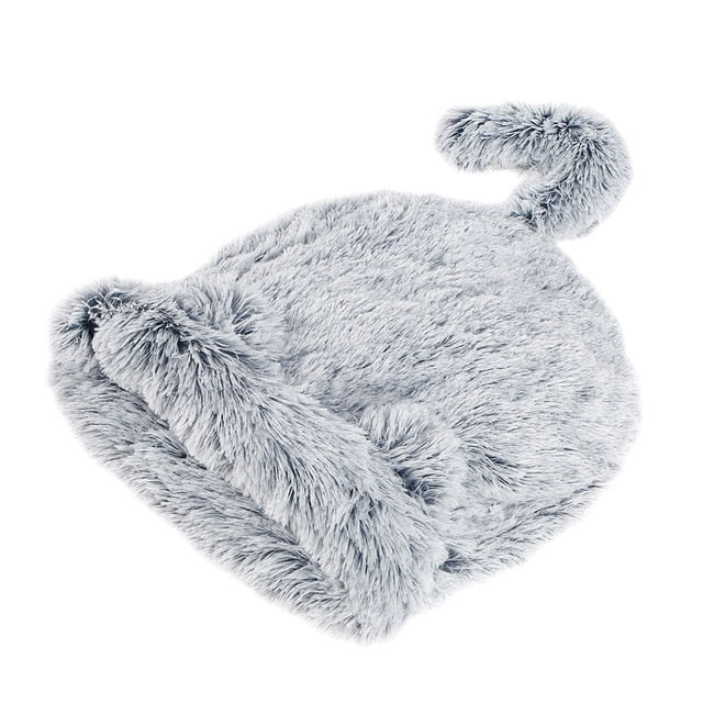 Pet Dog Cat Sleeping Bed Soft Plush  Nest Kennel Cave House Cats Cute Bag Mat Pad Tent Pets Winter Warm Cozy Beds