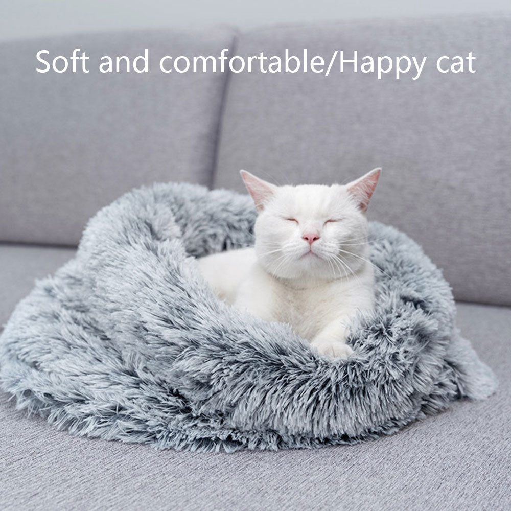 Pet Dog Cat Sleeping Bed Soft Plush  Nest Kennel Cave House Cats Cute Bag Mat Pad Tent Pets Winter Warm Cozy Beds