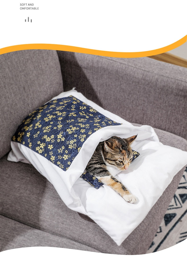 Removable Dog Cat Bed Cat Sleeping Bag Sofas Mat Winter Warm Blanket Nest Puppy Kennel Cushion for Small Dogs Cats Pet Products